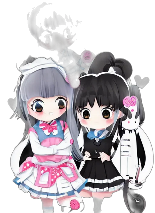 anime, cartoon, concept art, 3d render, monochrome, manga, style, black transparent PNG cut-out