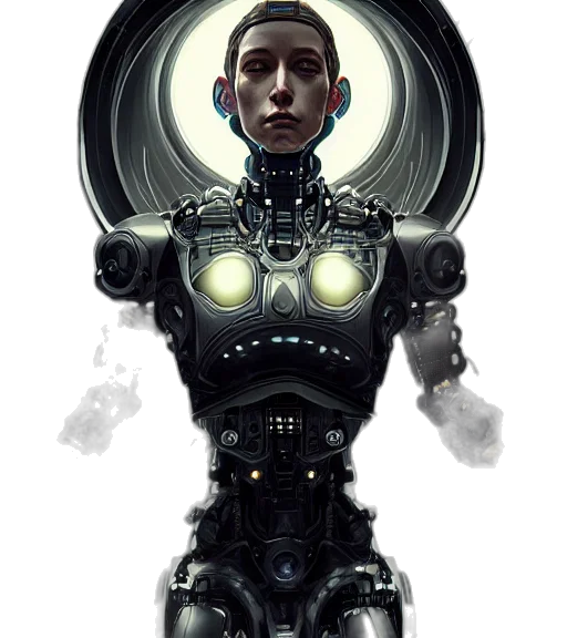 robot, face, dress, creature transparent PNG cut-out