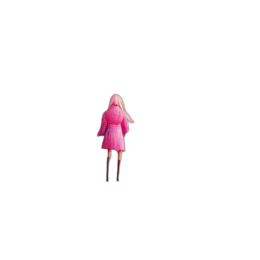 dress, creature, hair, robot, 3d render, pixel art, concept art, vaporwave transparent PNG cut-out