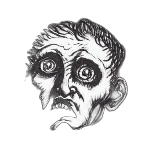 face, mask, creature, staff, pencil sketch, concept art, cartoon, photorealistic transparent PNG cut-out