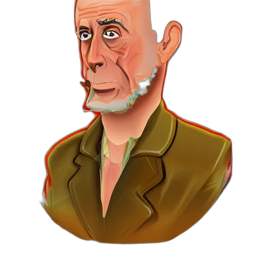 face, jacket, staff, concept art, 3d render, cartoon, photorealistic, portrait transparent PNG cut-out