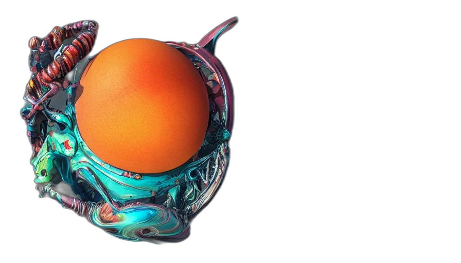 mask, crown, food, jewelry, 3d render, photorealistic, concept art, outer space transparent PNG cut-out
