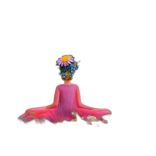 crown, jewelry, flower, staff, 3d render, concept art, pixel art, vaporwave transparent PNG cut-out