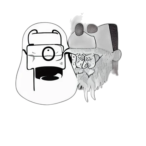 face, mask, robot, hat, cartoon, concept art, pixel art, comic book art transparent PNG cut-out