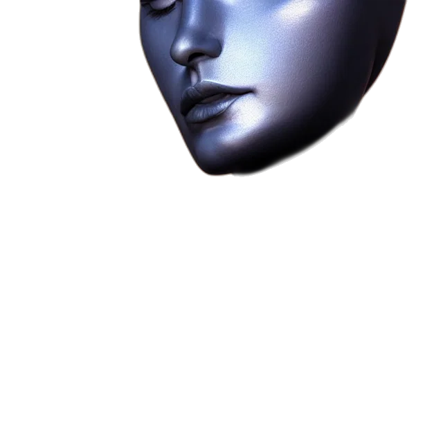 mask, face, jewelry, hat, photorealistic, 3d render, vaporwave, concept art transparent PNG cut-out
