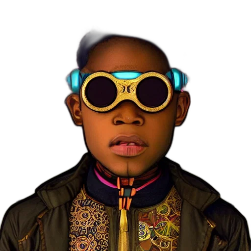 jacket, face, cartoon, photorealistic, 3d render, colourful, vfx, upper transparent PNG cut-out