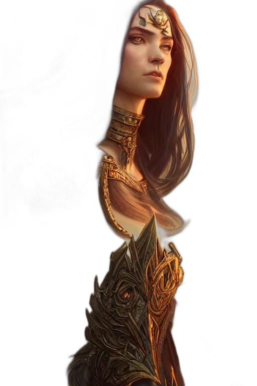 crown, staff, jewelry, face, fantasy art, concept art, photorealistic, 3d render transparent PNG cut-out