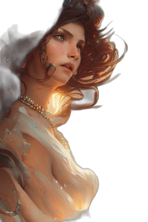 dress, face, jewelry, crown, fantasy art, concept art, photorealistic, oil painting transparent PNG cut-out