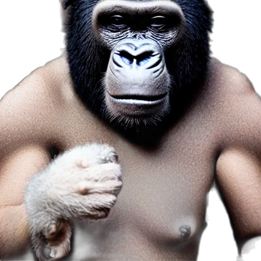 animal, creature, mask, photorealistic, concept art, 3d render, bald, white transparent PNG cut-out