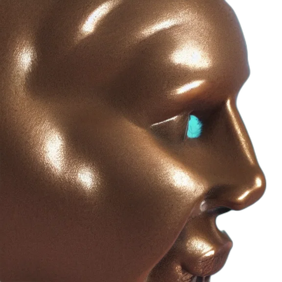 mask, jewelry, face, robot, 3d render, photorealistic, vaporwave, golden transparent PNG cut-out