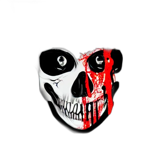 mask, face, comic book art, 3d render, cartoon, concept art, glitchy, bloody transparent PNG cut-out