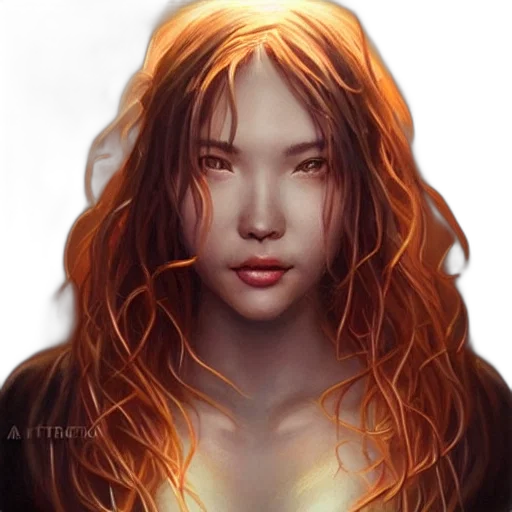 face, hair, mask, fantasy art, photorealistic, concept art, comic book art, fire transparent PNG cut-out