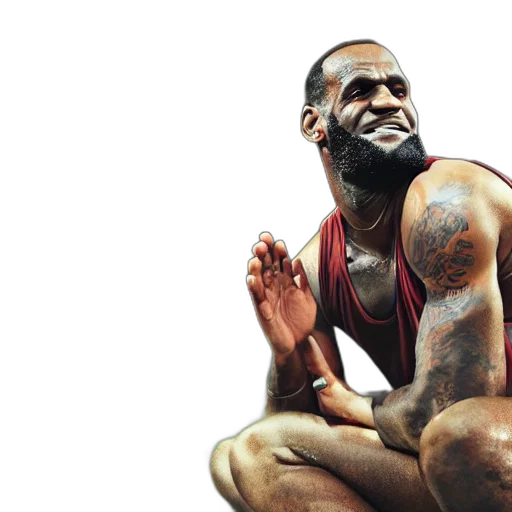 lebron, james, doing, yoga transparent PNG cut-out