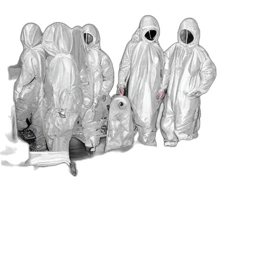 jacket, mask, dress, umbrella, concept art, 3d render, alien, gurney transparent PNG cut-out