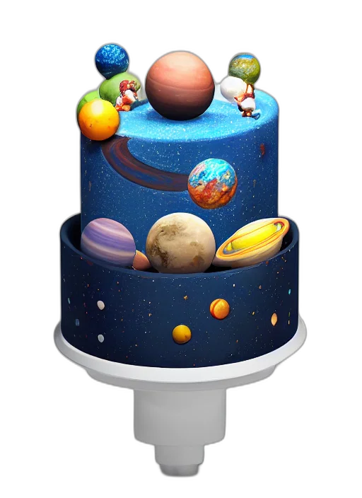 3d render, pixel art, concept art, outer space transparent PNG cut-out