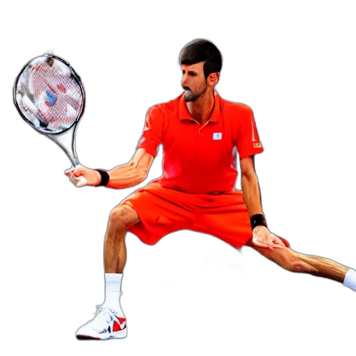 staff, photorealistic, novak, djokovic transparent PNG cut-out
