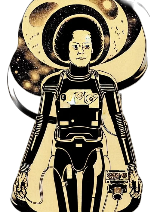 robot, staff, comic book art, concept art transparent PNG cut-out