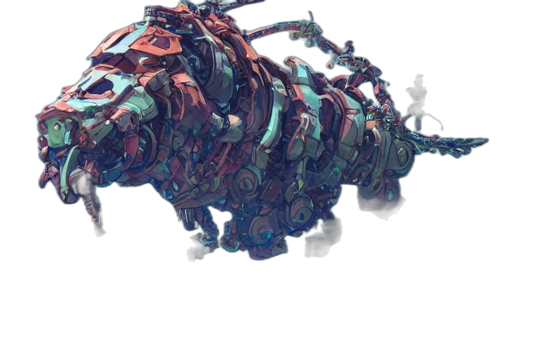 robot, dragon, weapon, animal, concept art, 3d render, cyberpunk, pixel art transparent PNG cut-out
