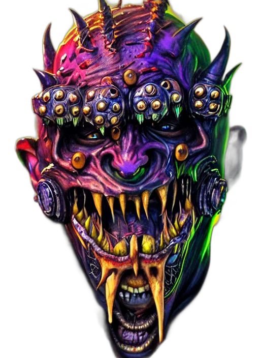 mask, face, crown, creature, concept art, 3d render, cyberpunk, fantasy art transparent PNG cut-out