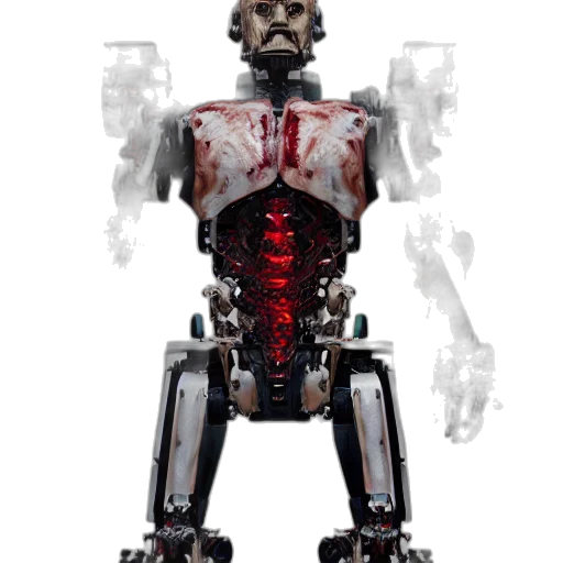 robot, cyberpunk, concept art, pixel art transparent PNG cut-out