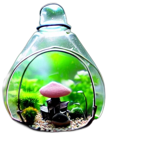 bottle, flower, umbrella, 3d render transparent PNG cut-out
