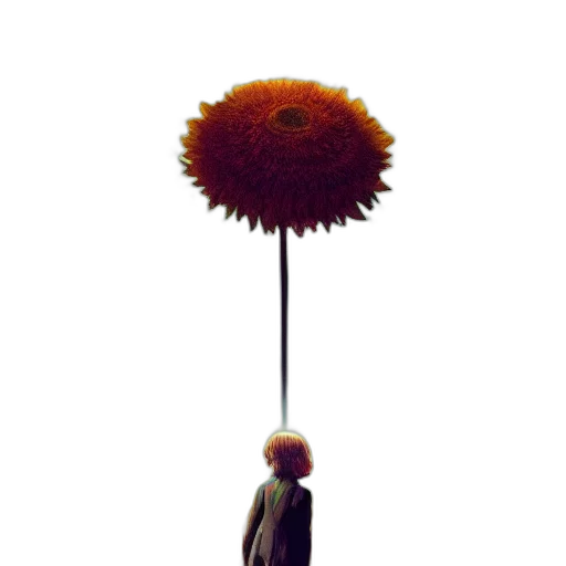 umbrella, flower, staff, weapon, concept art, 3d render, photorealistic, fantasy art transparent PNG cut-out