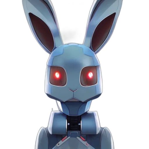 robot, animal, 3d render, concept art, pixel art, anime, rabbit, warrior transparent PNG cut-out
