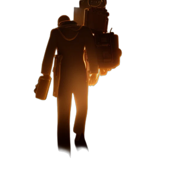robot, staff, jacket, weapon transparent PNG cut-out