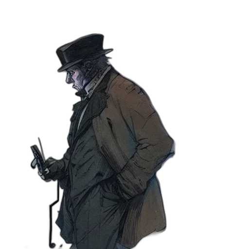 hat, staff, jacket, mask transparent PNG cut-out