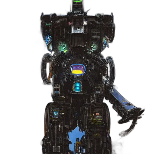 robot, weapon, staff, concept art transparent PNG cut-out
