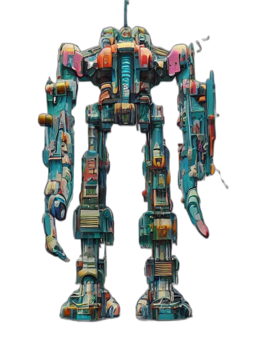robot, weapon, staff, concept art transparent PNG cut-out