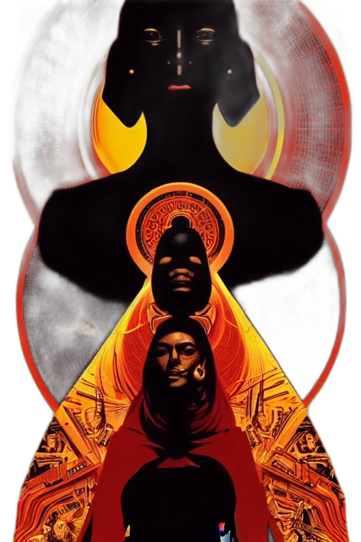 comic book art, concept art, way, god, movie, poster, golden, roads transparent PNG cut-out