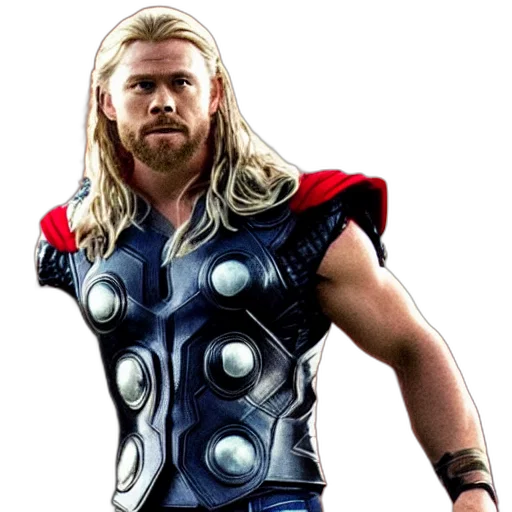 comic book art, concept art, 3d render, thor transparent PNG cut-out