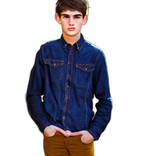 jacket, photorealistic, 3d render, cartoon, pixel art, earth tones, dark, blue transparent PNG cut-out