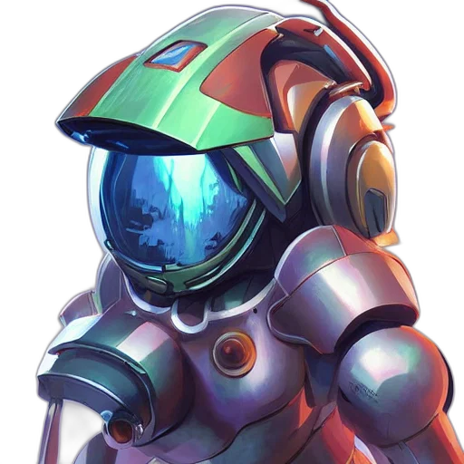 robot, jacket, staff, mask transparent PNG cut-out