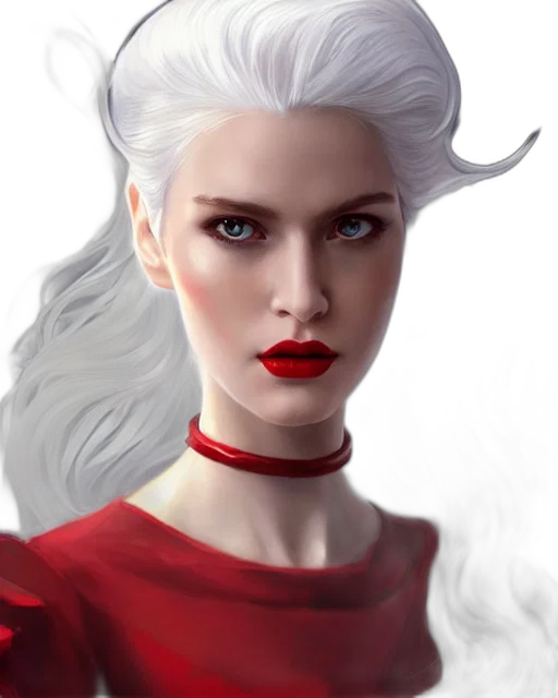 face, fantasy art, comic book art, photorealistic, concept art, red, dark, tall transparent PNG cut-out