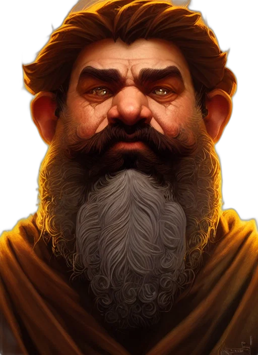 face, fantasy art, concept art, photorealistic, comic book art, golden, dungeons, dragons transparent PNG cut-out