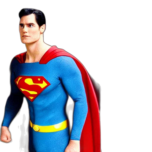 3d render, comic book art, concept art, superman transparent PNG cut-out