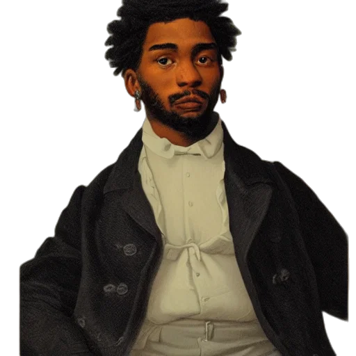 jacket, staff, face, concept art transparent PNG cut-out