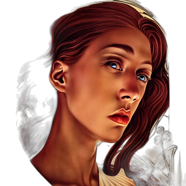 face, jewelry, fantasy art, concept art, photorealistic, comic book art, fire, golden transparent PNG cut-out