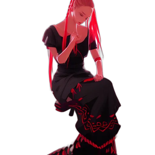 dress, staff, jewelry, weapon, concept art, pixel art, fantasy art, anime transparent PNG cut-out