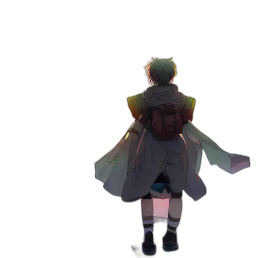 jacket, dress, creature, robot, concept art, pixel art, 3d render, anime transparent PNG cut-out