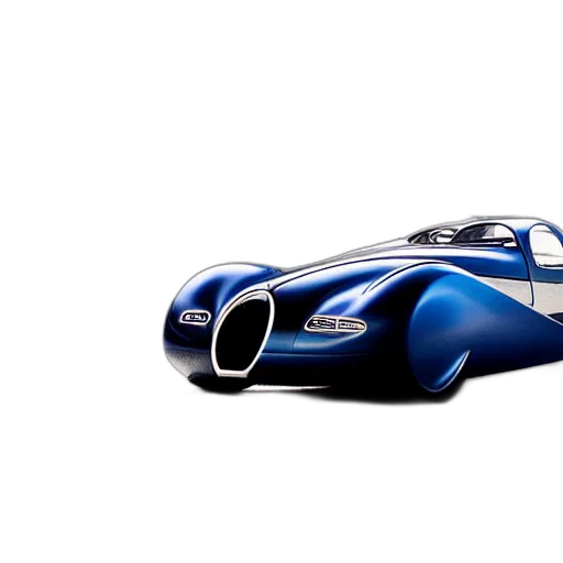 car, 3d render, concept art, photorealistic, retro, futuristic, bugatti, type transparent PNG cut-out