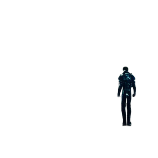 robot, jacket, staff, creature, concept art, 3d render, pixel art, comic book art transparent PNG cut-out