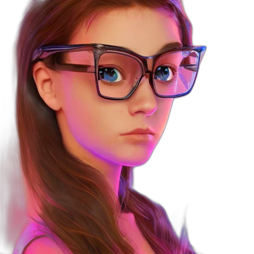 face, robot, photorealistic, cartoon, fantasy art, 3d render, neon lights, pastel transparent PNG cut-out