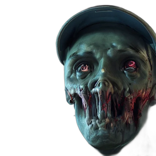 mask, face, creature, hat, concept art, 3d render, photorealistic, comic book art transparent PNG cut-out