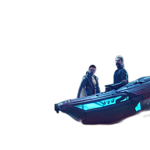 car, jacket, weapon, cyberpunk, concept art, 3d render, vaporwave, neon lights transparent PNG cut-out