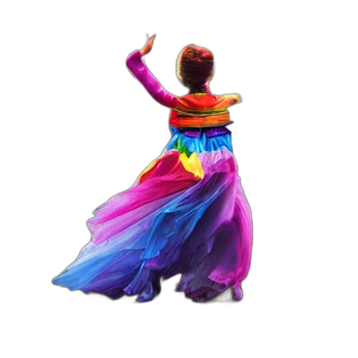 dress, umbrella, concept art, colorful, neon, multicolor, photo, funny transparent PNG cut-out