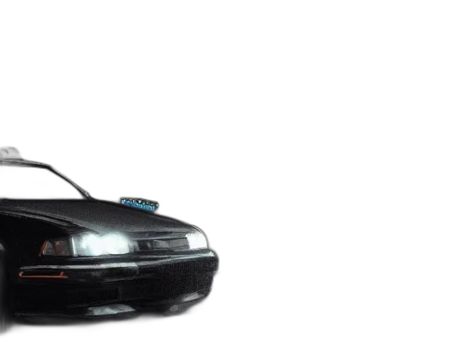 car, weapon, 3d render, vaporwave transparent PNG cut-out