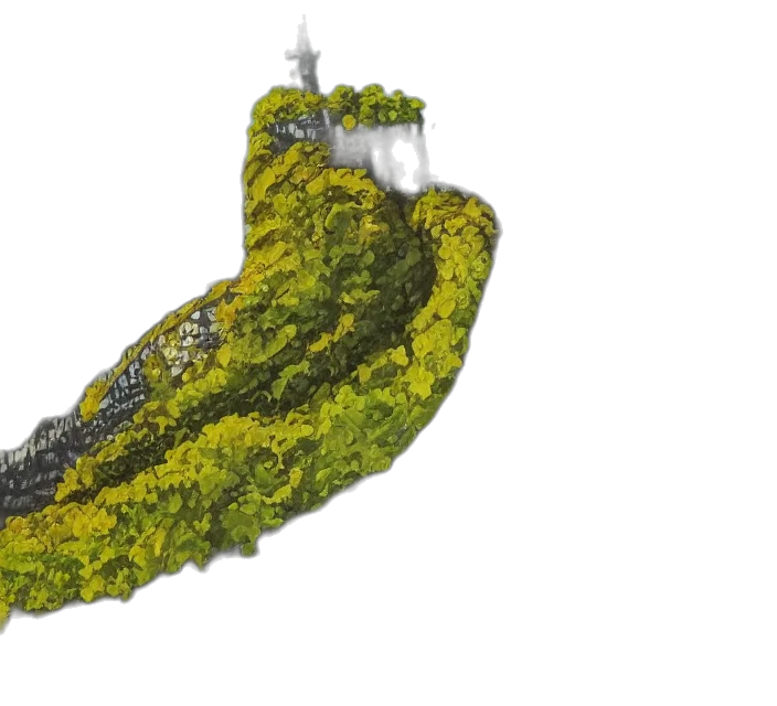 sword, crown, tree, 3d render, concept art, photorealistic, ravine, fortress transparent PNG cut-out